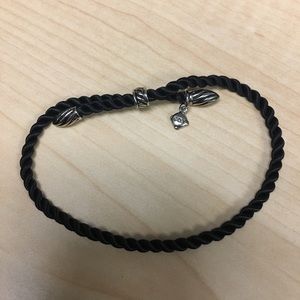 David Yurman Silk Cord Adjustable Black Bracelet